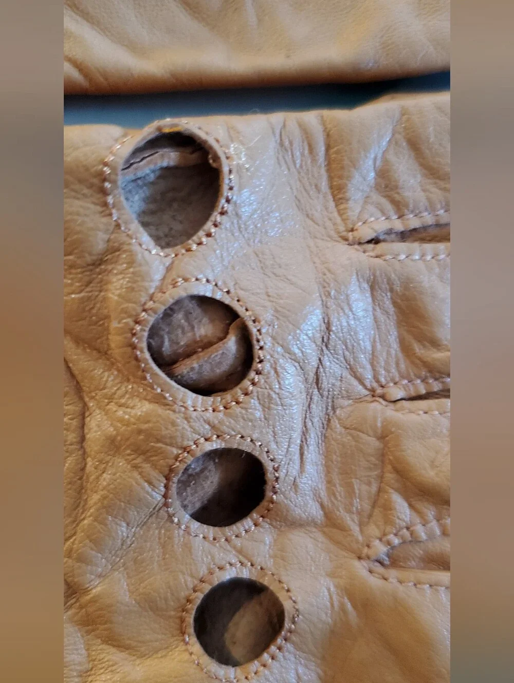 Vintage 90's Leather Driving Gloves - Orange